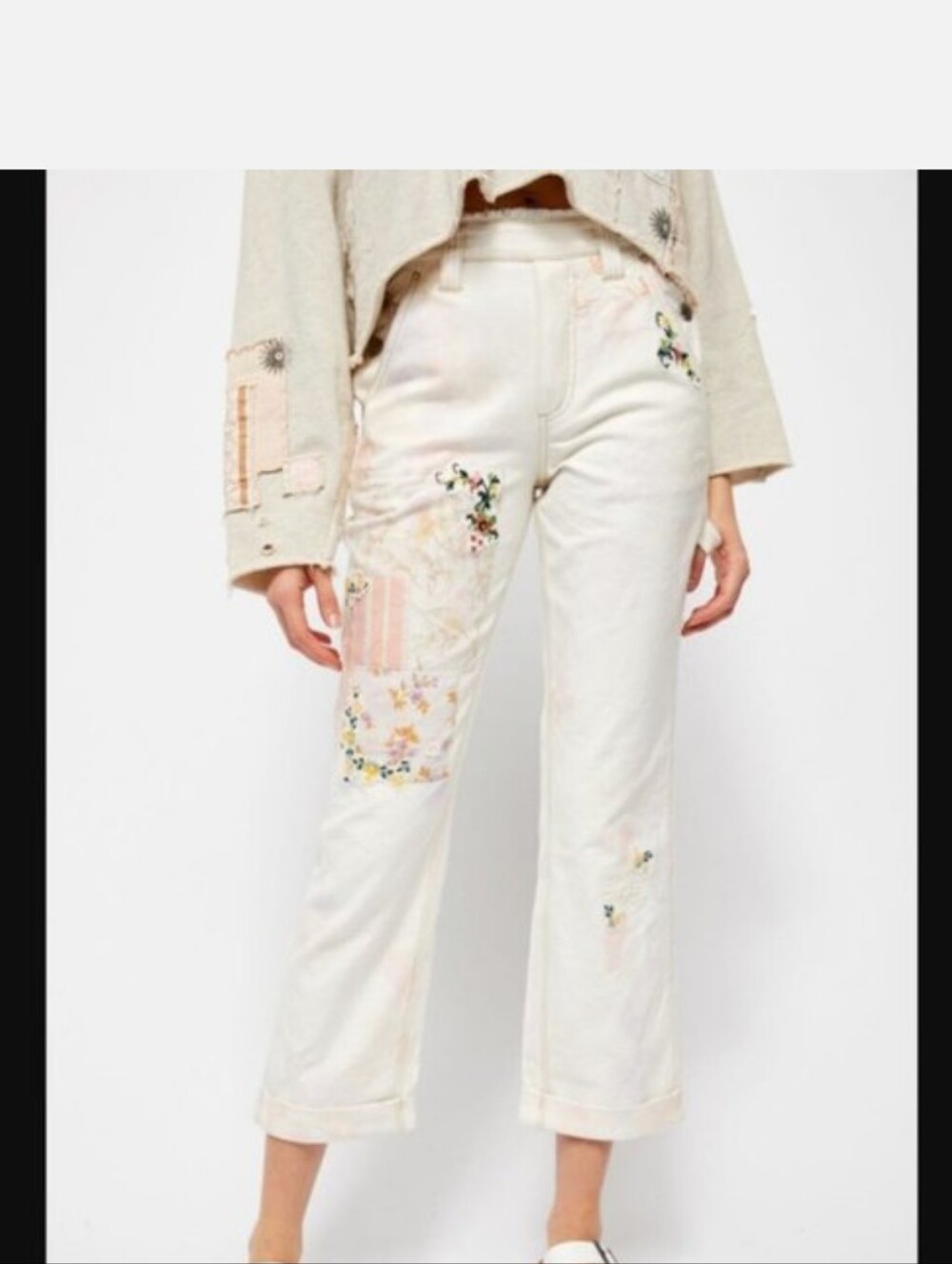 We The Free Love Alive Patchwork Embroidered Jeans...Size 29, Worn Once
